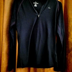 Paradox Women Long Sleeve Pullover Active Top Shirt Black Size M